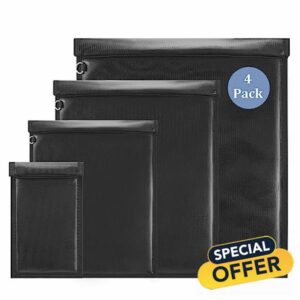 4 Pack Faraday Bags for Phones & Tablets & Laptops & Radio