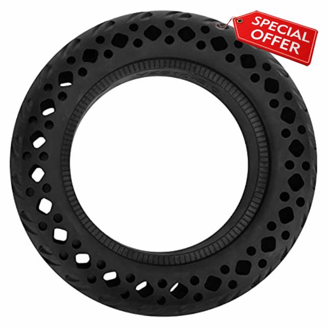 Qiilu 10X2 54 152 Scooter Tire 10X2 Solid Tire Black Rubber Explosionproof Electric Scooter Wearresistant Tire10X2.0In Solid Antislip Rubber Wheel