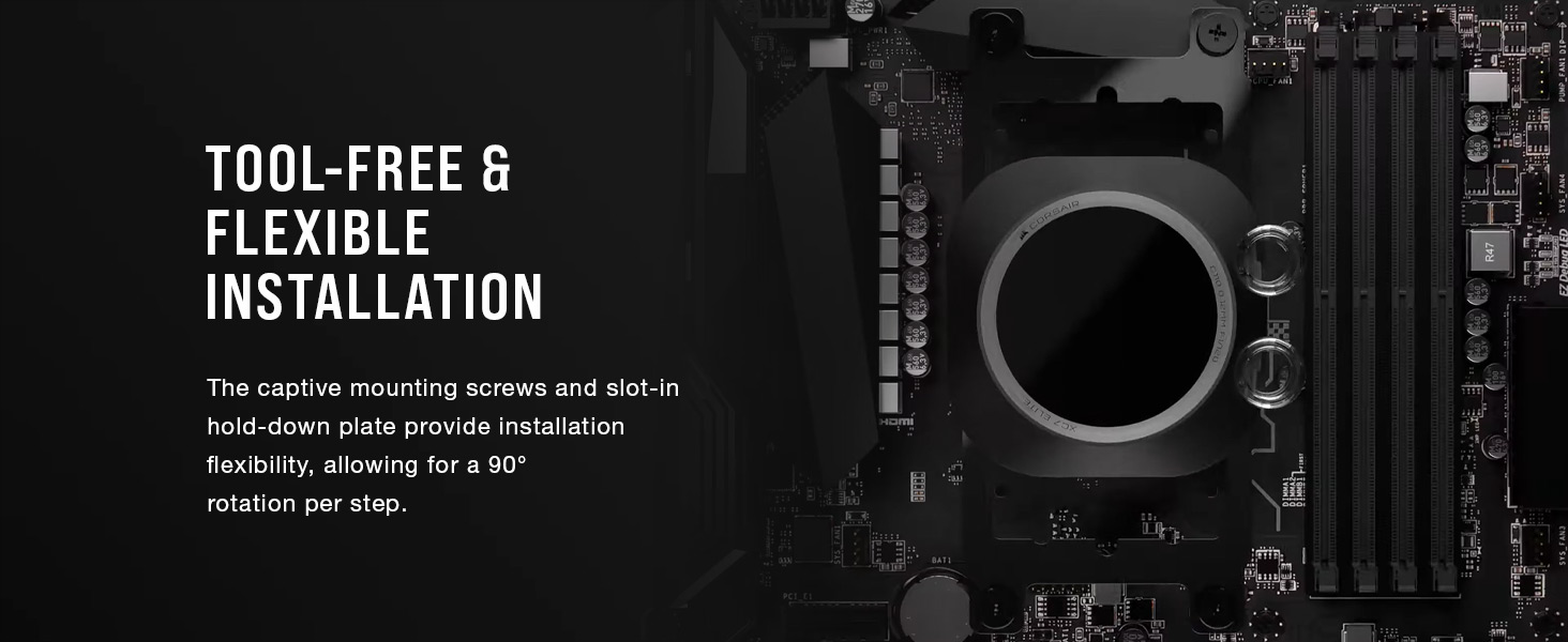 TOOL-FREE INSTALLATION, customizable water block, Lcd water block, rgb cpu block