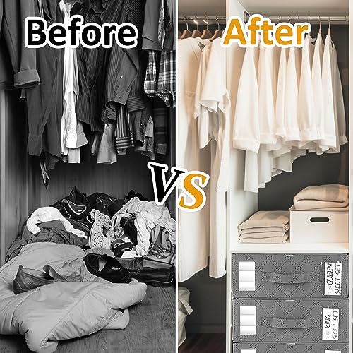 Foldable Sheet Set Organizer for Linen Closet 3 Pack