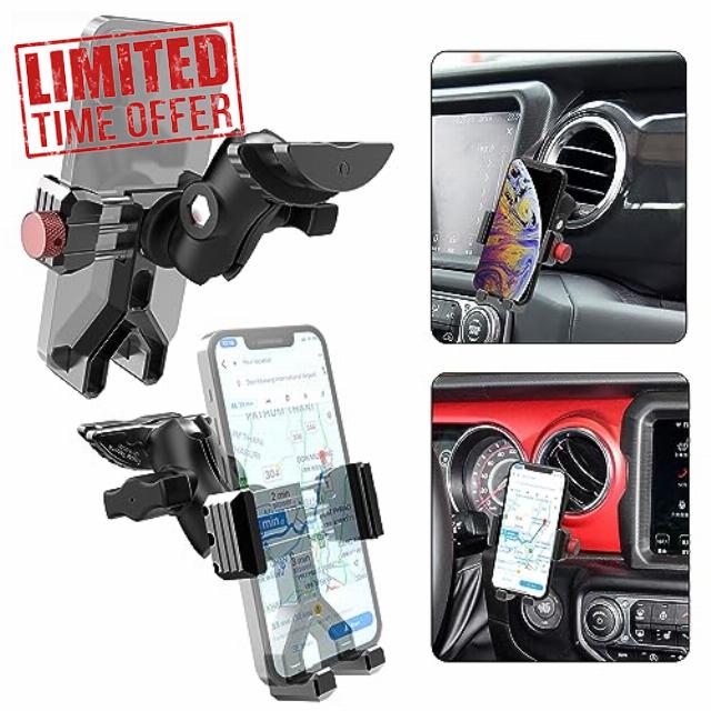 EASEORD Upgraded Phone Mount Compatible for Jeep Wrangler JL & Gladiator JT and Toyota Tacoma (2016-2023)