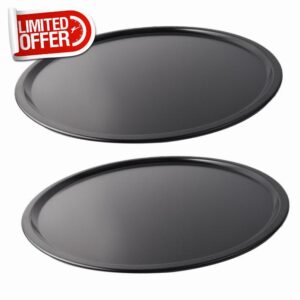 UPKOCH 2pcs Pizza Plate Pie Platter Pizza Pans 18 Inch Pizza Heating Pan Non Stick Baking Sheet Round Baking Pan Microwave Pizza Baking Non-stick Pizza Pan Home Baking Pizza Pan Bakeware