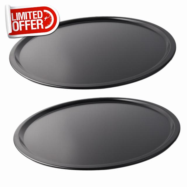 UPKOCH 2pcs Pizza Plate Pie Platter Pizza Pans 18 Inch Pizza Heating Pan Non Stick Baking Sheet Round Baking Pan Microwave Pizza Baking Non-stick Pizza Pan Home Baking Pizza Pan Bakeware