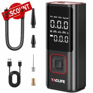 VacLife Cordless Tire Inflator Portable Air Compressor - Multipurpose Air Compressor Portable for Car