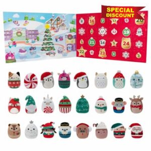 Squishville by The Original Squishmallows Holiday Calendar - 24 Exclusive 2” Festive Squishmallows - Seasonal Toys for Kids and Preschoolers - Ages 3+