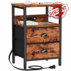 Furologee End Table with Charging Station