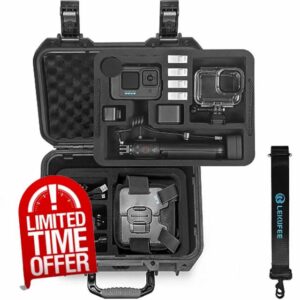 Lekufee Waterproof Hard Case Compatible with Gopro Hero 12/11/10/9/8/Gopro Volta/Media Mod/Creator Edition/Waterproof Action Camera and Accessories(Case Only)(Includes Shoulder Strap)