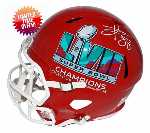 Tavis Kelce Signed Kansas City Chiefs SB 57 F/S Speed Helmet BAS