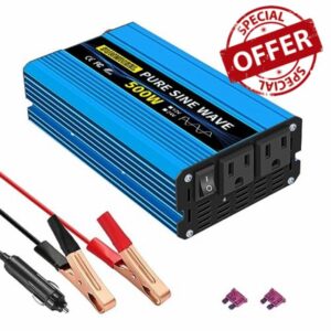 SUNWHEEL 500 Watt Pure Sine Wave Power Inverter DC 12V to AC 110V 120V Peak Power 1000W Car Plug Adapter Outlet Converter with Dual AC Sockets and LCD Display