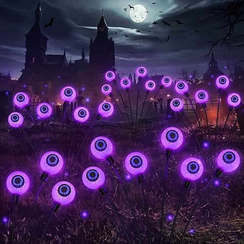 AHAORIGIN 24LED Scary Eyeball Solar Halloween Lights