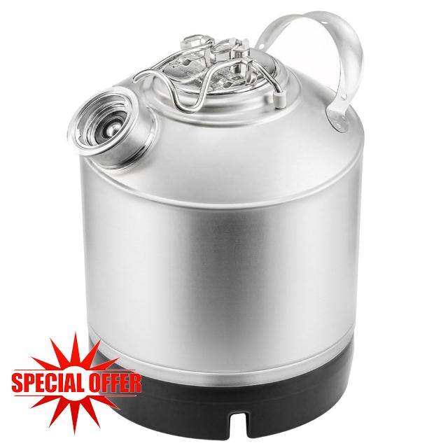 1.6 Gallon Cleaning Keg with D System Sankey Ports