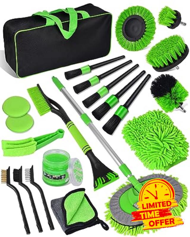 Thousy 21Pcs Car Detailing Kit with Drill Brush Set