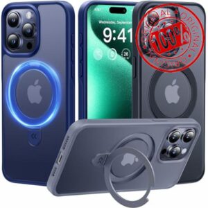 CASEKOO for iPhone 15 Pro Case with Magnetic Invisible Stand [Military Drop Protection] [Compatible with MagSafe] Shockproof Matte Translucent Slim Phone Case 6.1'' 2023