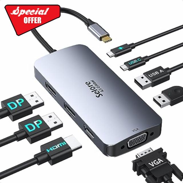 USB C Docking Station Dual Displayport Monitor