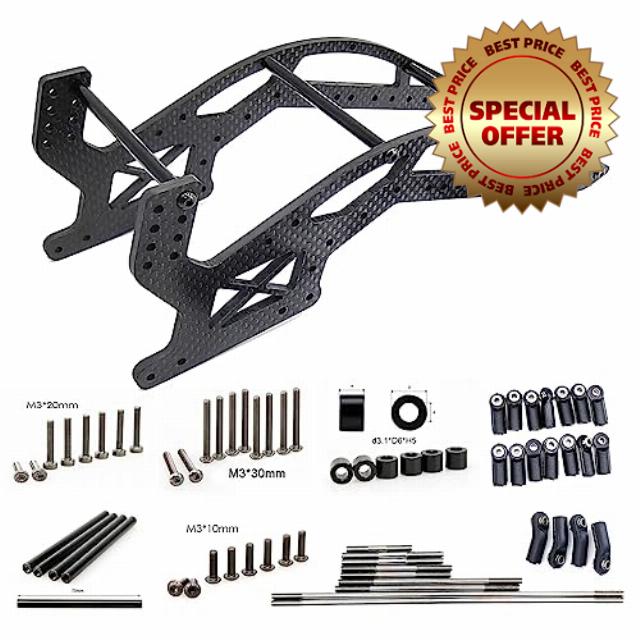 RHINOESC Rhino Crawler YUE ONE Shafty MOA Carbon Fiber Crawler Chassis Full 4.0mm 3K Carbon Fiber Chassis Frame for 1/10 RC Crawler Car (YUE01-B Set)