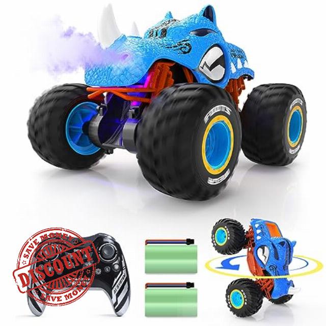 DEERC High Speed Stunt Remote Control Monster Truck for Boys