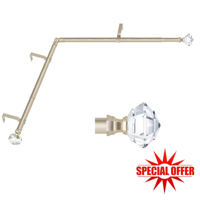 TONIAL 3/4 Inch Corner Window Curtain Rods