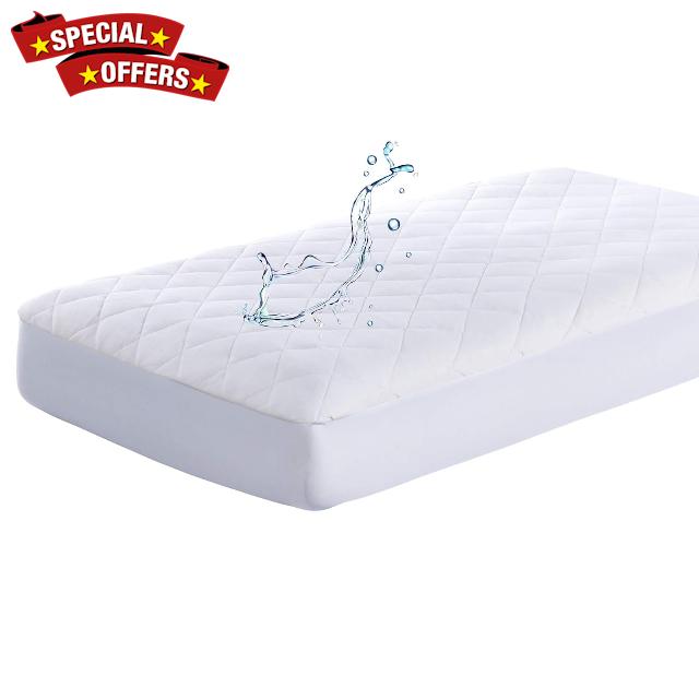 Kingnex Quilted Waterproof Crib Mattress Protector Pad for Toddler Bed Soft Cotton Jersey Surface Fitted Baby Bed Matress Cover 28 x 52 x 9 1 Pack