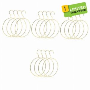 Cabilock Scarf Organizers 16 Pcs Circle Hooks Gold Towel Ring Gold Tie Clip Home Clothes Hanger s for Closet Scarf Ring Hanger Scarf Rack Holder Organizer Heavy-Duty Hangers Rings
