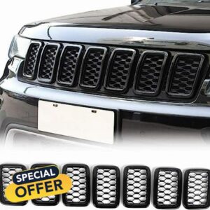 Front Grill Mesh Covers Inserts Compatible with Jeep Grand Cherokee 2017-2021