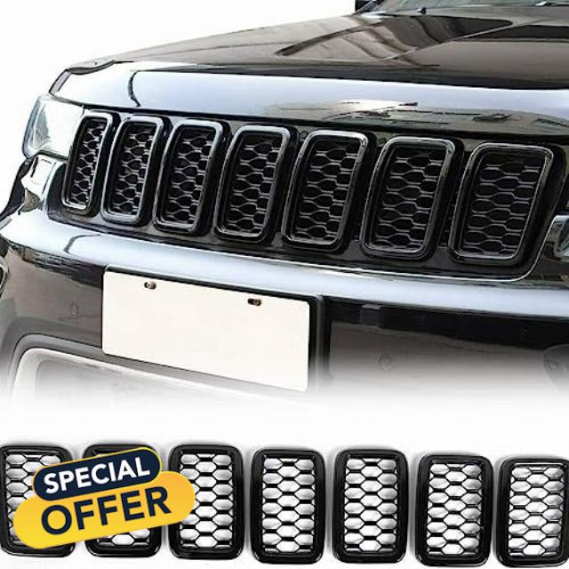 Front Grill Mesh Covers Inserts Compatible with Jeep Grand Cherokee 2017-2021