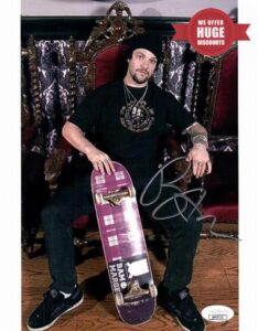 Bam Margera Signed Autographed 8X10 Photo Jackass Holding Skateboard JSA