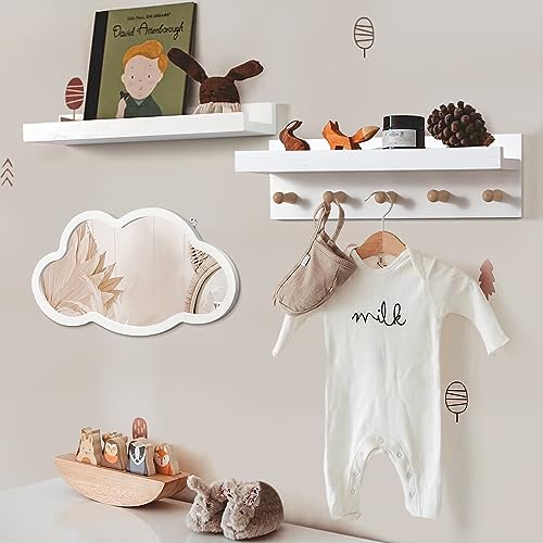 Hanging Baby Book Shelf Nursery Shelves White