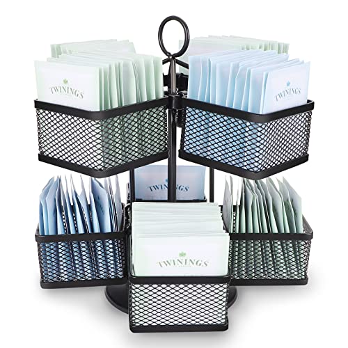 Tea Bag Holder Storage Spinning Carousel 96 Teabags Container