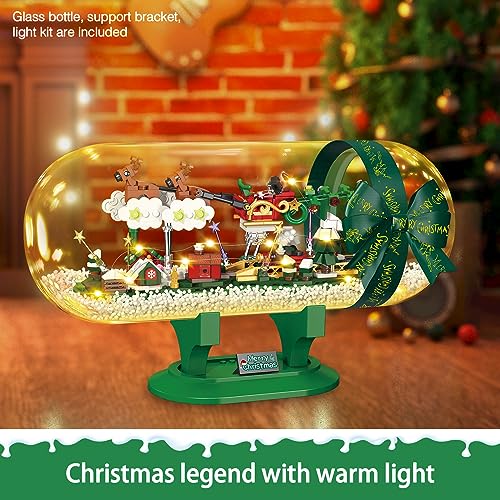 Santa Sleigh Collectible Display Set with LED Light