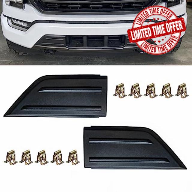 KYYET Driver and Passenger Front Bumper Guards Pads Inserts End Caps Cover Grill Compatible with F150 F-150 2021 2022 2023
