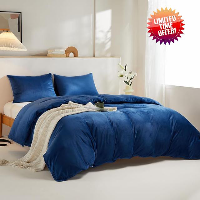 Delynvan Velvet Duvet Cover Set Queen