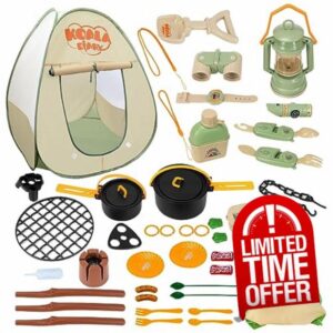 KPUAOAB 40Pcs Kids Camping Set with Play Tent