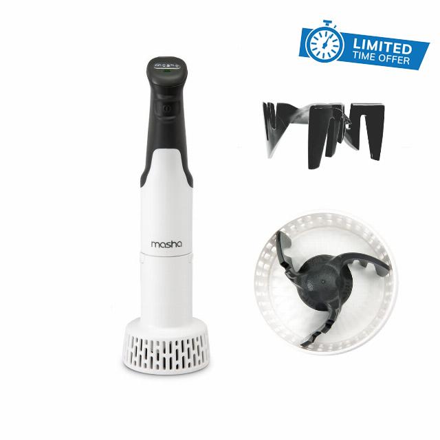 Masha Official Electric Potato Masher Hand Blender 3-in-1 Multi Tool Blends Purees Whisks - Immersion Mixer - Vegetables & Potatoes - Soup Maker