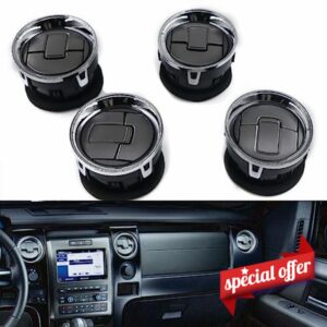 Front Interior Dashboard Louvres Chrome AC Heater Air Vent for Ford F150 Lobo 09-14 Replaces 9L3Z-19893-CA