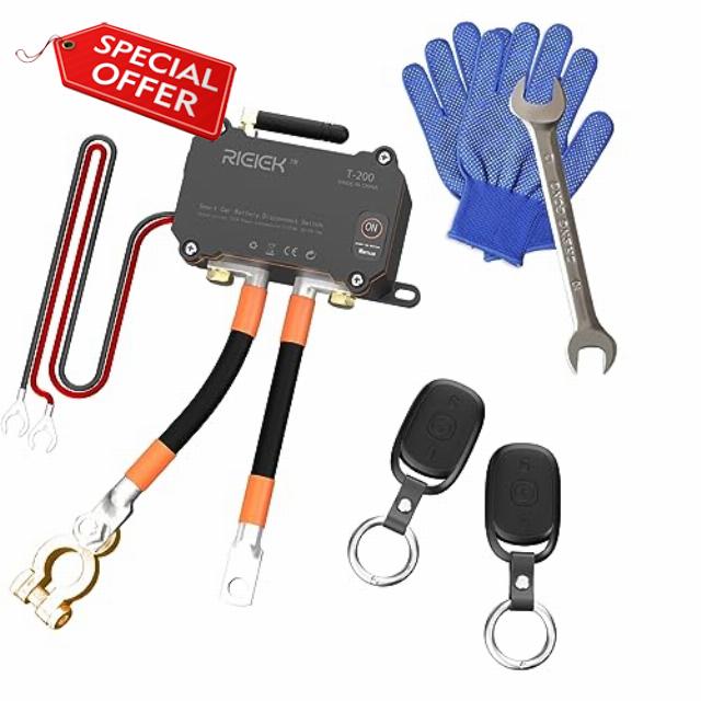 RIEIEK Car Remote Battery Kill Switch with Vibration Control