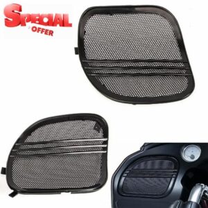 BRZOXIN Front Speaker Grills for Harley Road Glide (Black)