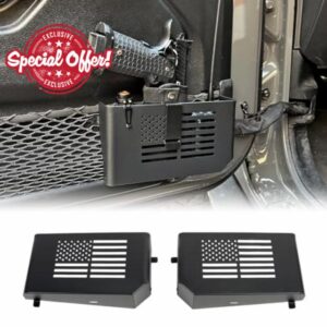 MAIKER Metal Front Door Storage Box Door Side Insert Organizer Box Pockets for 2018-2022 Jeep Wrangler JL 4XE JLU Rubicon Sport Sahara Gladiator JT Storage Accessories Black