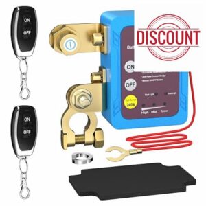 RVBOATPAT Remote Battery Disconnect Switch 12V 240A Kill Switch Automatic Power Shut Off Switch Remote Control Switch for Auto Car Truck Boat