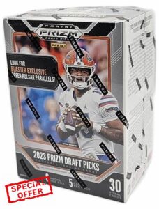 2023 Panini Prizm Draft Picks Collegiate Football Factory Sealed Blaster Box 6 Packs of 5 Cards