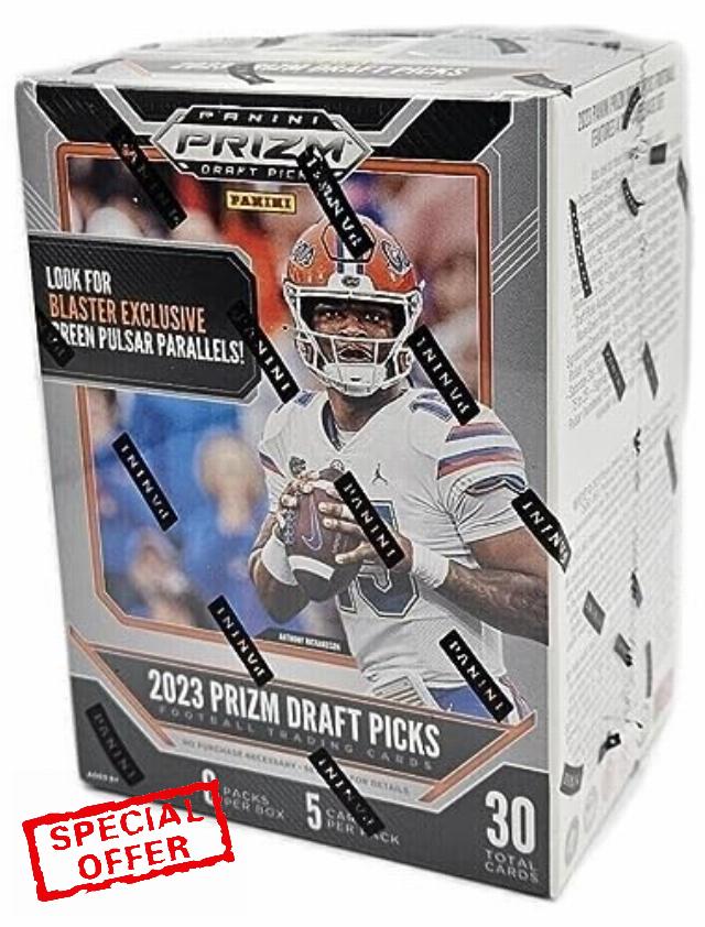 2023 Panini Prizm Draft Picks Collegiate Football Factory Sealed Blaster Box 6 Packs of 5 Cards