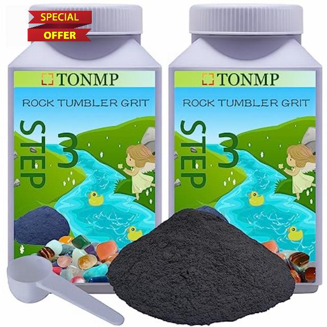 Tonmp Rock Tumbler Grit and Polish Refill Kit - Tumbling Grit Media Works with Any Rock Polisher