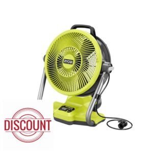 RYOBI ONE+ 18V Cordless Hybrid WHISPER SERIES 12 in. Misting Air Cannon Fan (Tool Only)