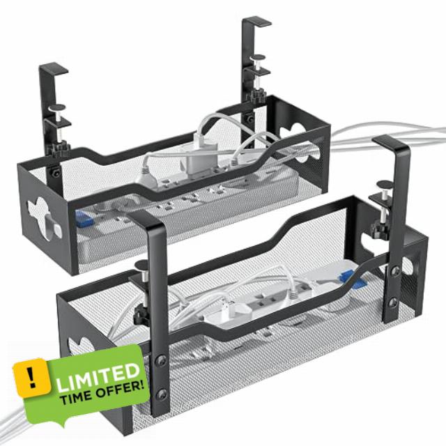 Under Desk Cable Management 2 Pack