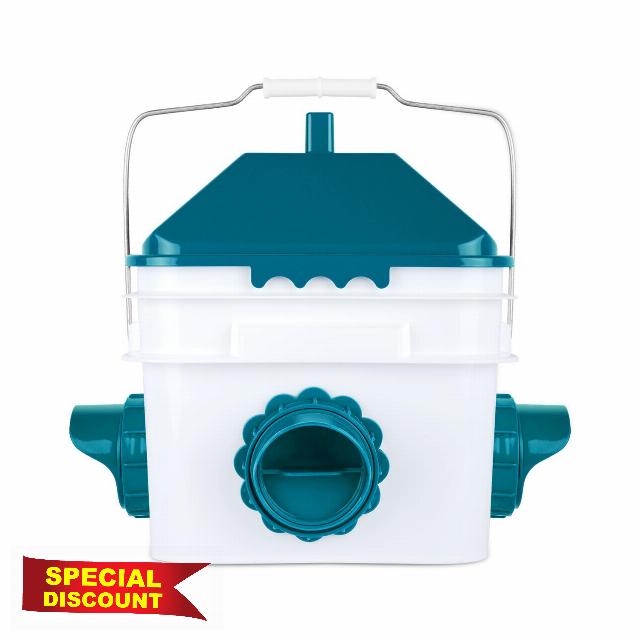 GUEOQTC 10 Pounds Chicken Feeder with 4 Ports