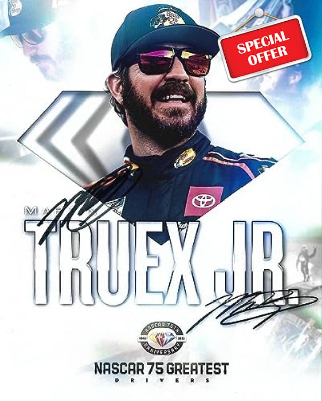 2023 Martin Truex Jr Nascar 75 Greatest Drivers Signed 8x10 Photo W/COA - Autographed NASCAR Photos