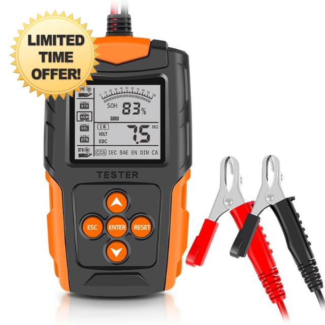 Car Battery Tester 12V24V Battery Tester CCA Internal Resistance Meter Motorcycle Battery Analyzer for Car Truck Motorcycle SUV Boat and More