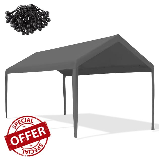 Mergrim 10'x20' Carport Canopy Replacement Cover with Ball Bungees