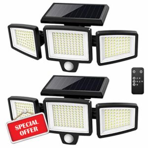 Tuffenough Solar Outdoor Lights 2500LM 210 LED Security Lights with Remote Control