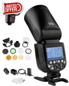 Godox V1 V1-C Round Head Camera Flash with Godox AK-R1 Accessories Kit