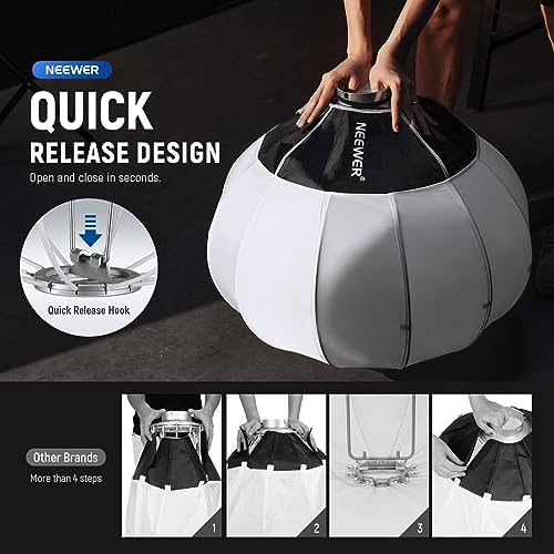 Quick Release 360° Light Diffuser Bowens Mount Softbox with Lightweight Nylon Alloy for RGB CB60 CB60B CB200B MS60B MS60C MS150B Continuous LED Video Lights